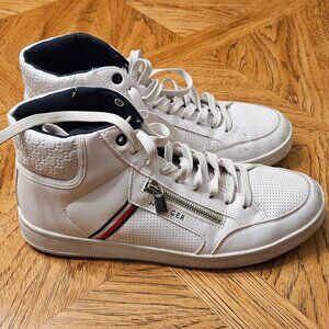 Tommy Hilfiger Men's White and Navy High Tops sz 10